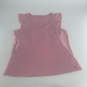 Eleven By Venus Williams Pink Scalloped Tank Top